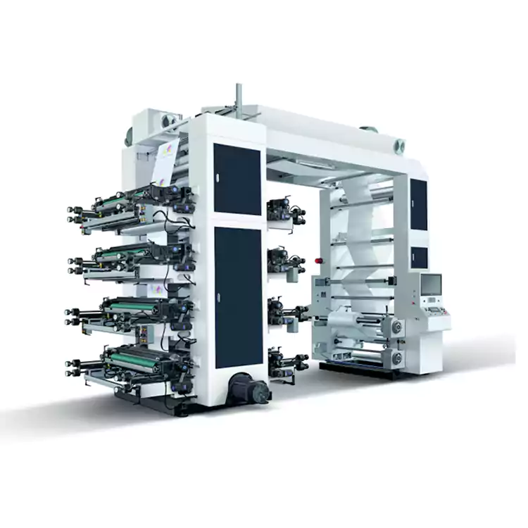 8 Farebný flexografický stroj na výrobu papierových tašiek Flexotlačiarenský stroj