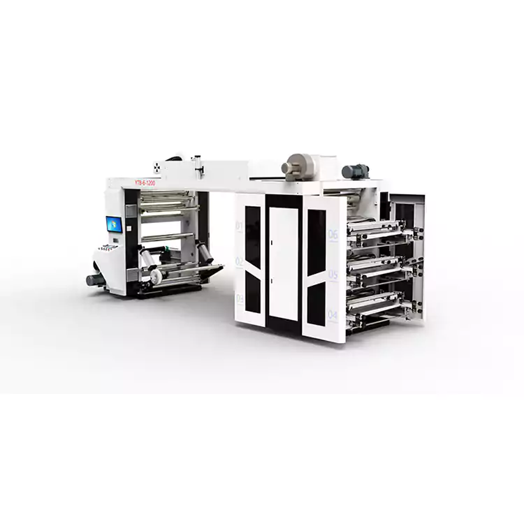 Vysokorýchlostná flexografická tlačiareň Viacfarebný tlačový stroj typu stohovania plastových vreciek