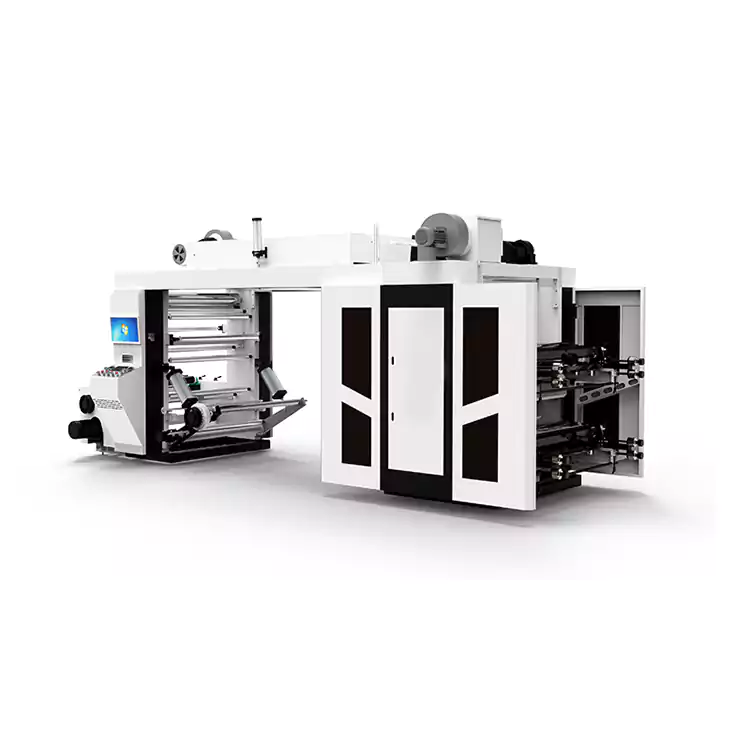 Vysokorýchlostný flexotlačový stroj stohovacieho typu